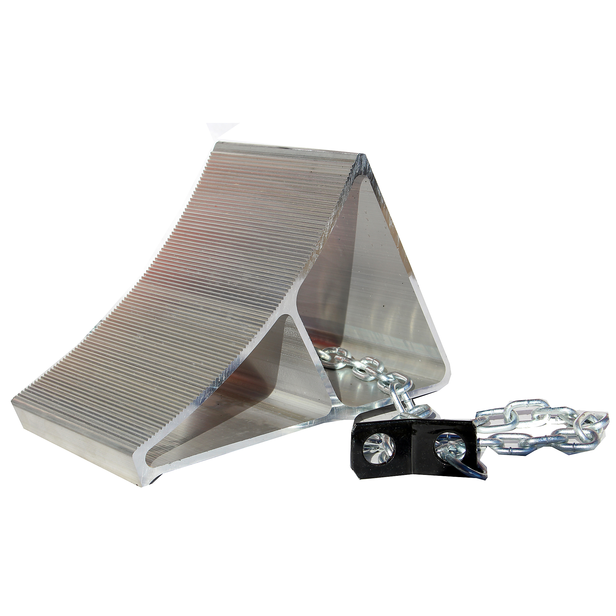 Durable Corporation, Aluminum Wheel Chock with 15ft. Zinc Security Chain, Working Width 11.625 in, Included (qty.) 1, Model# WCSC-8W15